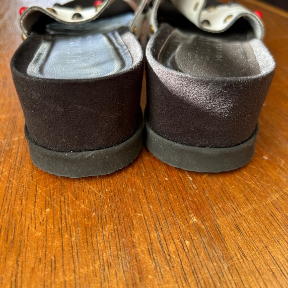 White Leather Slip on Sandals - Picture 7 of 11